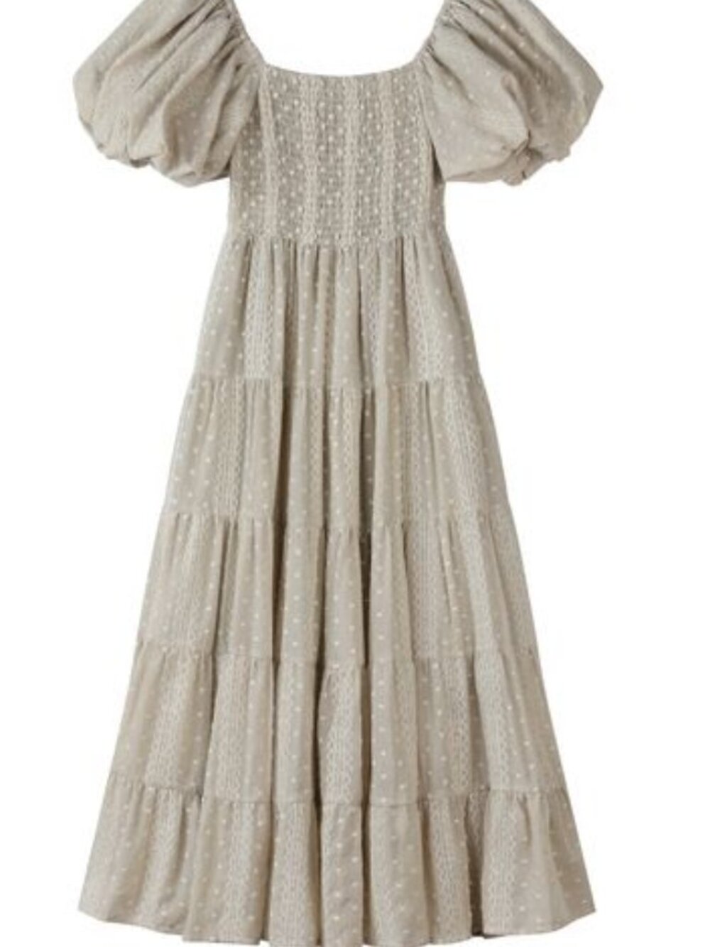 Vignette Embroidered Linen Smocked Dress NWT - Picture 3 of 4